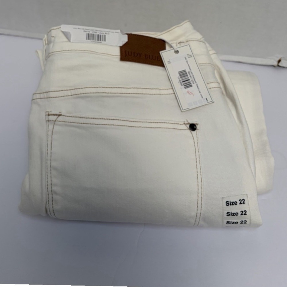 Judy Blue‎ NWT High Rise Straight Leg Ecru Jeans Style #88510 Plus Size 22W